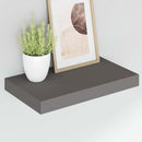 vidaXL 2 db magasfényű szürke MDF lebegő fali polc 40 x 23,5 x 3,8 cm