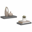 vidaXL 2 db magasfényű szürke MDF lebegő fali polc 40 x 23,5 x 3,8 cm