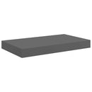 vidaXL 2 db magasfényű szürke MDF lebegő fali polc 40 x 23,5 x 3,8 cm