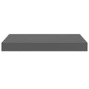 vidaXL 2 db magasfényű szürke MDF lebegő fali polc 40 x 23,5 x 3,8 cm