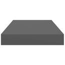 vidaXL 2 db magasfényű szürke MDF lebegő fali polc 40 x 23,5 x 3,8 cm