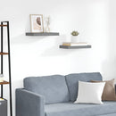 vidaXL 2 db magasfényű szürke MDF lebegő fali polc 40 x 23,5 x 3,8 cm