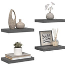 vidaXL 4 db magasfényű szürke MDF lebegő fali polc 40 x 23,5 x 3,8 cm