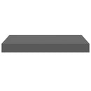 vidaXL 4 db magasfényű szürke MDF lebegő fali polc 40 x 23,5 x 3,8 cm