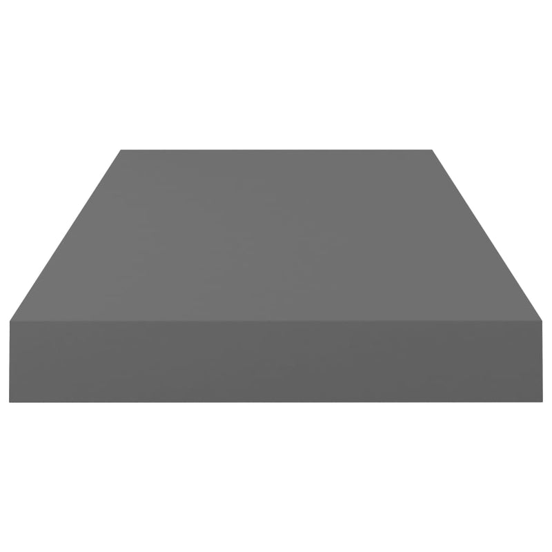 vidaXL magasfényű szürke MDF lebegő fali polc 50 x 23 x 3,8 cm