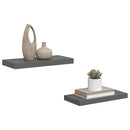vidaXL 2 db magasfényű szürke MDF lebegő fali polc 50 x 23 x 3,8 cm