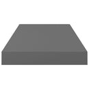 vidaXL 2 db magasfényű szürke MDF lebegő fali polc 50 x 23 x 3,8 cm