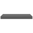 vidaXL 2 db magasfényű szürke MDF lebegő fali polc 50 x 23,5 x 3,8 cm