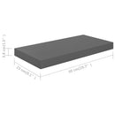vidaXL 2 db magasfényű szürke MDF lebegő fali polc 50 x 23 x 3,8 cm