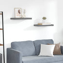 vidaXL 2 db magasfényű szürke MDF lebegő fali polc 50 x 23,5 x 3,8 cm