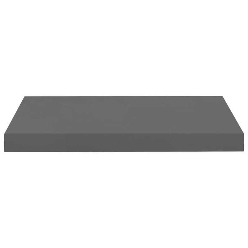 vidaXL 4 db magasfényű szürke MDF lebegő fali polc 50 x 23 x 3,8 cm