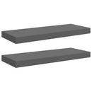 vidaXL 2 db magasfényű szürke MDF lebegő fali polc 60 x 23,5 x 3,8 cm