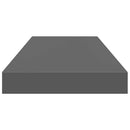 vidaXL 2 db magasfényű szürke MDF lebegő fali polc 60 x 23,5 x 3,8 cm