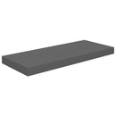 vidaXL 4 db magasfényű szürke MDF lebegő fali polc 60 x 23,5 x 3,8 cm