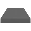 vidaXL 4 db magasfényű szürke MDF lebegő fali polc 60 x 23,5 x 3,8 cm
