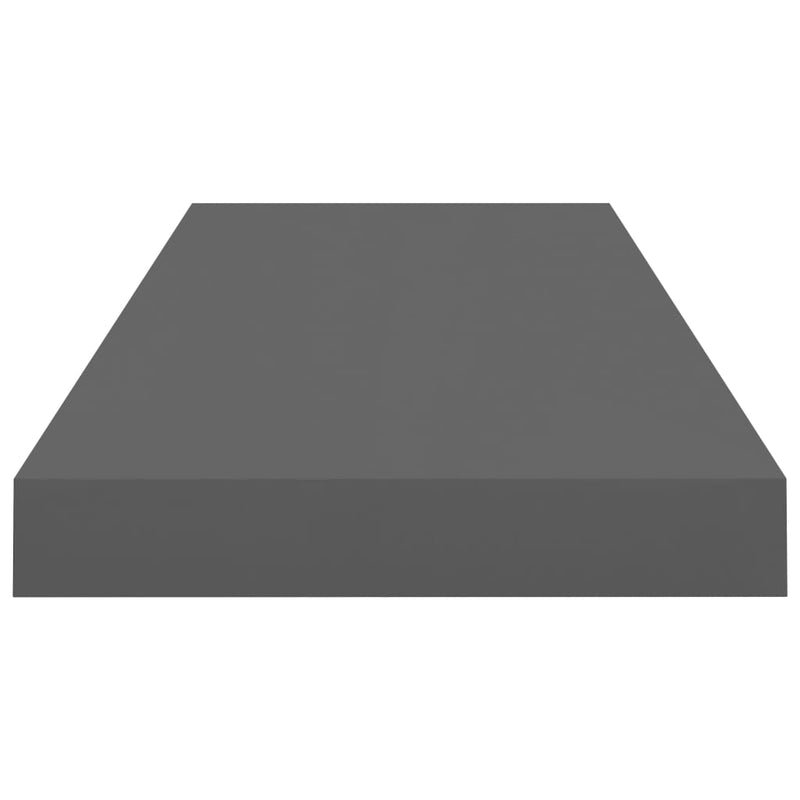 vidaXL 4 db magasfényű szürke MDF lebegő fali polc 60 x 23,5 x 3,8 cm