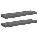 vidaXL 2 db magasfényű szürke MDF lebegő fali polc 80 x 23,5 x 3,8 cm