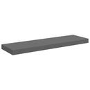 vidaXL 2 db magasfényű szürke MDF lebegő fali polc 80 x 23,5 x 3,8 cm