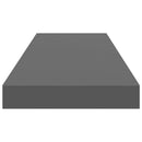 vidaXL 2 db magasfényű szürke MDF lebegő fali polc 80 x 23,5 x 3,8 cm