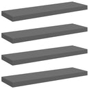 vidaXL 4 db magasfényű szürke MDF lebegő fali polc 80 x 23,5 x 3,8 cm