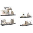 vidaXL 4 db magasfényű szürke MDF lebegő fali polc 80 x 23,5 x 3,8 cm