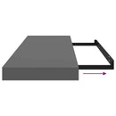 vidaXL 4 db magasfényű szürke MDF lebegő fali polc 80 x 23,5 x 3,8 cm
