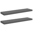 vidaXL 2 db magasfényű szürke MDF lebegő fali polc 90 x 23,5 x 3,8 cm