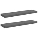 vidaXL 2 db magasfényű szürke MDF lebegő fali polc 90 x 23,5 x 3,8 cm