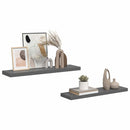 vidaXL 2 db magasfényű szürke MDF lebegő fali polc 90 x 23,5 x 3,8 cm