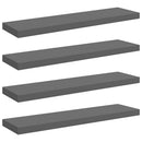 vidaXL 4 db magasfényű szürke MDF lebegő fali polc 90 x 23,5 x 3,8 cm