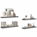 vidaXL 4 db magasfényű szürke MDF lebegő fali polc 90 x 23,5 x 3,8 cm
