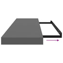 vidaXL 4 db magasfényű szürke MDF lebegő fali polc 90 x 23,5 x 3,8 cm