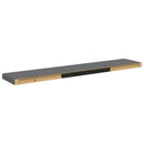 vidaXL 2 db magasfényű szürke MDF lebegő fali polc 120 x 23,5 x 3,8 cm
