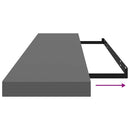 vidaXL 2 db magasfényű szürke MDF lebegő fali polc 120 x 23,5 x 3,8 cm