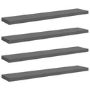 vidaXL 4 db magasfényű szürke MDF lebegő fali polc 120 x 23,5 x 3,8 cm