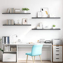 vidaXL 4 db magasfényű szürke MDF lebegő fali polc 120 x 23,5 x 3,8 cm