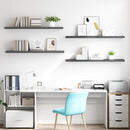 vidaXL 4 db magasfényű szürke MDF lebegő fali polc 120 x 23,5 x 3,8 cm