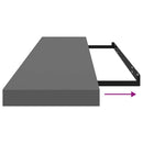 vidaXL 4 db magasfényű szürke MDF lebegő fali polc 120 x 23,5 x 3,8 cm