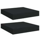 vidaXL 2 db fekete MDF lebegő fali polc 23 x 23,5 x 3,8 cm