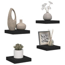 vidaXL 4 db fekete MDF fali polc 23 x 23,5 x 3,8 cm