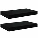 vidaXL 2 db fekete MDF lebegő fali polc 40 x 23,5 x 3,8 cm