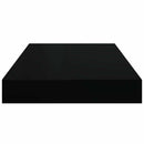 vidaXL 2 db fekete MDF lebegő fali polc 40 x 23,5 x 3,8 cm