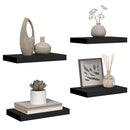 vidaXL 4 db fekete MDF lebegő fali polc 40 x 23,5 x 3,8 cm
