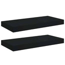 vidaXL 2 db fekete MDF lebegő fali polc 50 x 23,5 x 3,8 cm