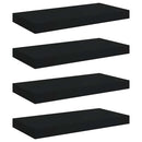 vidaXL 4 db fekete MDF lebegő fali polc 50 x 23,5 x 3,8 cm