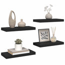 vidaXL 4 db fekete MDF lebegő fali polc 50 x 23,5 x 3,8 cm