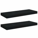 vidaXL 2 db fekete MDF lebegő fali polc 60 x 23,5 x 3,8 cm
