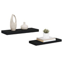 vidaXL 2 db fekete MDF lebegő fali polc 60 x 23,5 x 3,8 cm