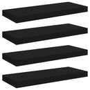 vidaXL 4 db fekete MDF lebegő fali polc 60 x 23,5 x 3,8 cm