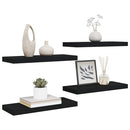 vidaXL 4 db fekete MDF lebegő fali polc 60 x 23,5 x 3,8 cm